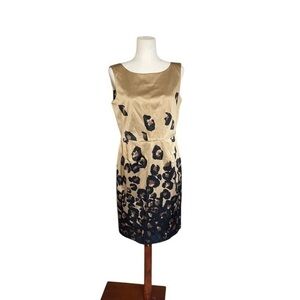 Kenneth Cole New York Black and Tan Animal Print Dress | Sz 6